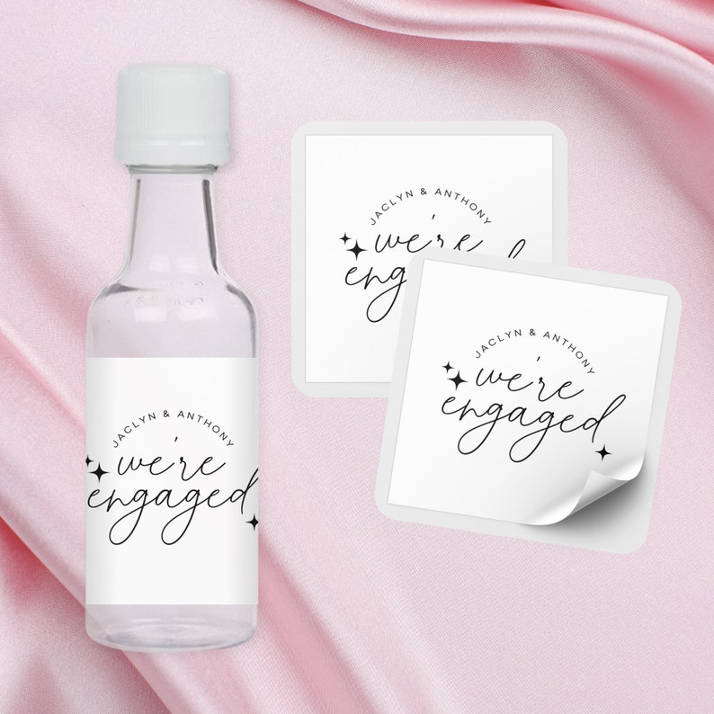 Engagement Party Shooter Labels | Custom Engagement Party Favors