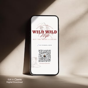 Wild Wild Wife Bachelorette Venmo Template | Last Rodeo Buy the Bride a Drink Template | Western Theme Bachelorette Party Games