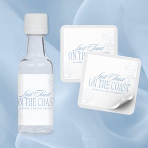 Last Toast on the Coast Bachelorette Shot Labels | Coastal Bachelorette Party Favors | Beach Bachelorette Favors | Mini Liquor Labels