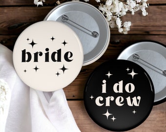 I Do Crew Bachelorette Buttons | Retro Bachelorette Party Buttons | Bridesmaids Buttons | Bridesmaid Proposal Gifts