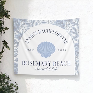 Coastal Bachelorette Party Banner | Last Toast on the Coast Bachelorette Backdrop | Rosemary Beach Bachelorette Decorations (80" x 68")