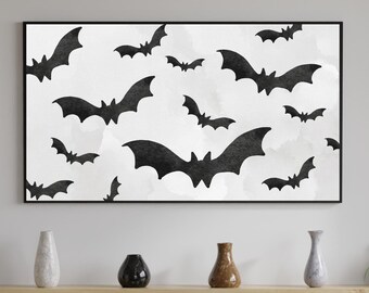 Halloween  Frame TV Art Samsung, Bat Art, Minimal Halloween Art, Cute Art, Fall Frame TV Art, Digital Download, Instant Download