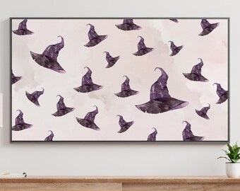Frame TV Halloween Art, Witch Hat Art, Minimal Halloween Art, Watercolor Halloween, Fall Frame TV Art, Digital Download, Instant Download