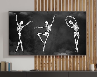 Halloween Frame TV Art Samsung, Funny Skeleton Art, Funny Halloween Art, Spooky Art, Fall Frame TV Art, Digital Download, Instant Download