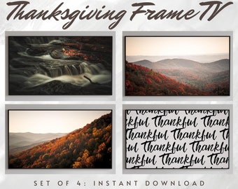 Frame TV Thanksgiving Fall Art Set of 4, Autumn Leaves Samsung Frame TV Art, Fall Frame TV Art, Digital Fall Download, Instant Art Download