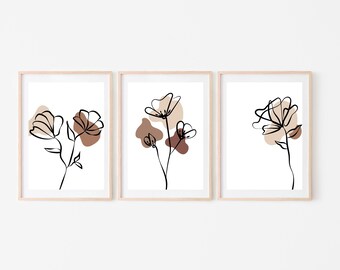 Minimal Wall Art Set of 3, Print Sets, Minimalist Art, Wall Decor, Digital Print, Modern Art Print, Earthy Wall Art, Mid Century Print
