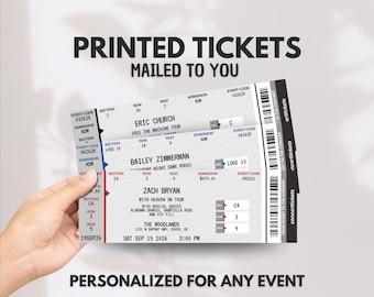 Personalized Concert Tickets, Custom Concert Tickets, Printed Physical Concert Ticket, Real Concert Ticket, Classic Concert Tickets