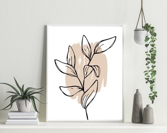 Abstract Wall Art, Minimalist Art, Wall Decor, Digital Print, Boho Art Print, Earthy Wall Art Print, Mid Century Print