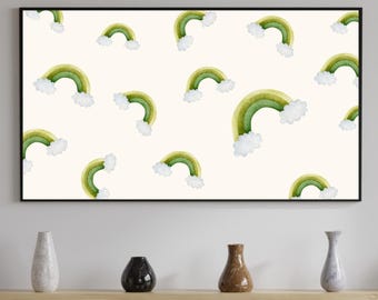 St. Patrick's Day Frame TV Rainbow Watercolor Art Samsung, Cute St Patricks Art, Watercolor Art, Spring, Digital Download, Instant Download