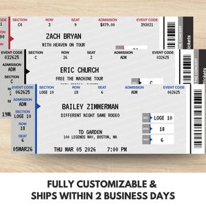 Custom Concert Tickets with Photo, Personalized Concert Tickets, Printed Physical Concert Ticket, Real Concert Ticket Classic Concert Ticket image 8