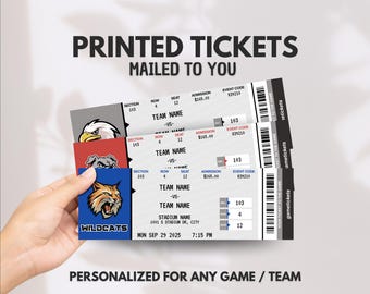 Custom Atlanta Tickets, Personalized Sports Game Tickets, Printed Physical Baseball Ticket, Real Football Ticket, Classic Basketball Ticket