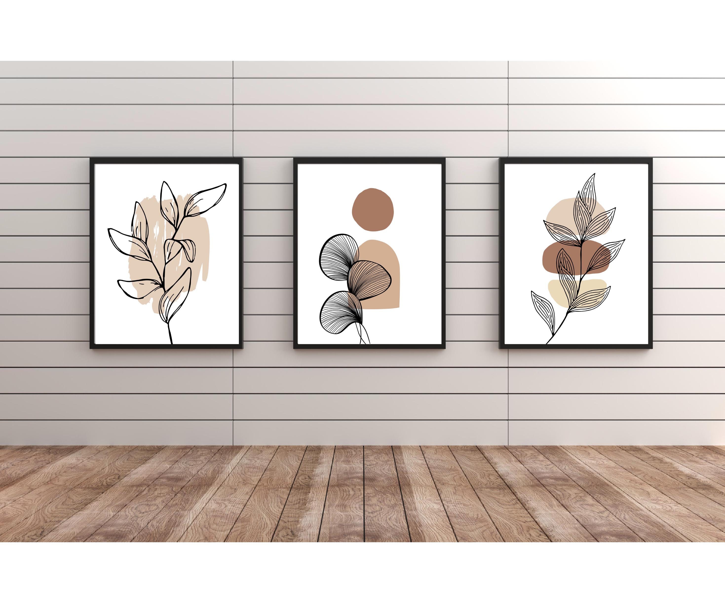 Set of 3 Abstract Wall Art Print Sets Minimalist Art Wall Etsy