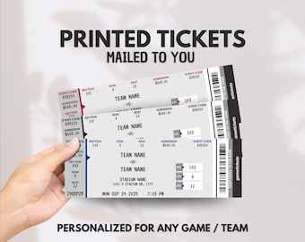 Personalized Game Tickets, Custom Sports Game Tickets, Printed Physical Baseball Ticket, Real Football Ticket, Classic Basketball Ticket