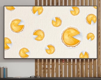 Pie Frame TV Thanksgiving Art Samsung, Cute Thanksgiving Art, Pumpkin Pie Art, Fall Frame TV Art, Digital Download, Instant Download