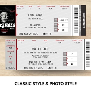 Custom Concert Tickets with Photo, Personalized Concert Tickets, Printed Physical Concert Ticket, Real Concert Ticket Classic Concert Ticket image 2