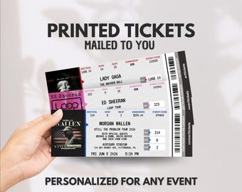 Custom Concert Tickets with Photo, Personalized Concert Tickets, Printed Physical Concert Ticket, Real Concert Ticket Classic Concert Ticket