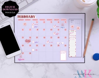 Digital February Planner Sticker Kit