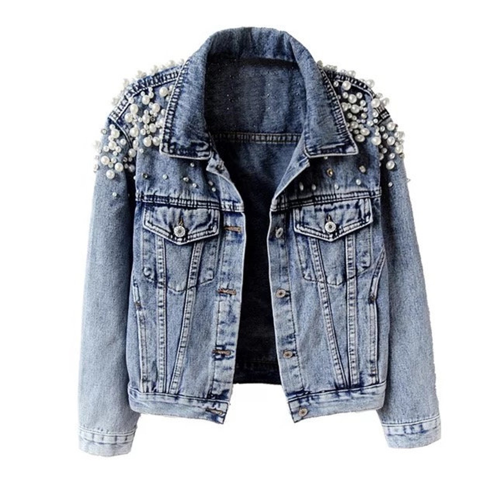 Chaqueta De Mezclilla Para Mujer Con Chaqueta De Mezclilla De Etsy Il 1588xN.2989790283 Eaqn