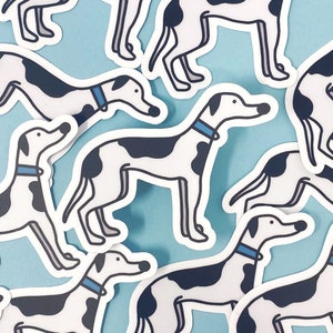Greyhound Sticker | White and Black Houndie
