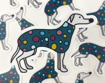 Greyhound Sticker | Houndie in a Coat