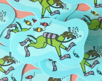 Greyhound Sticker | Scuba Houndie