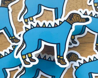 Greyhound Stickers | Blue Dino Houndie
