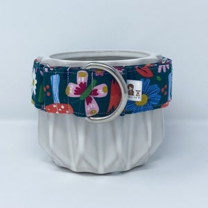 Martingale Collar | Green with Fairy Forest Flowers and Mushrooms