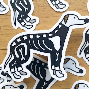 Windhondstickers | Halloween-hondhond skelet