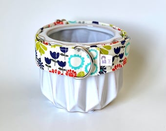 Martingale Collar | Orange, Teal, Navy Floral