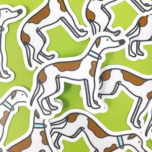 Greyhound Sticker | White and Red Houndie