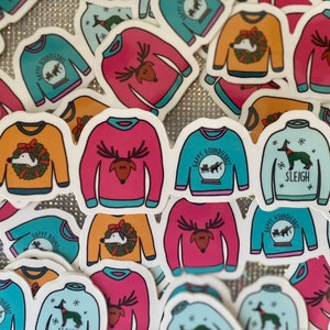 Greyhound Sticker | [Not So] Ugly Houndie Christmas Sweater