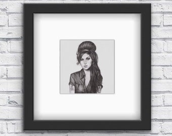 May include: Black and white framed drawing of a woman with a bouffant hairstyle. The woman is wearing a collared shirt and has a serious expression.