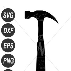Hammer Silhouette SVG File | Hammer Outline Vector Cut File | Hammer Clip Art | Hammer Vector | SVG EPS Png Jpg Dxf Formats