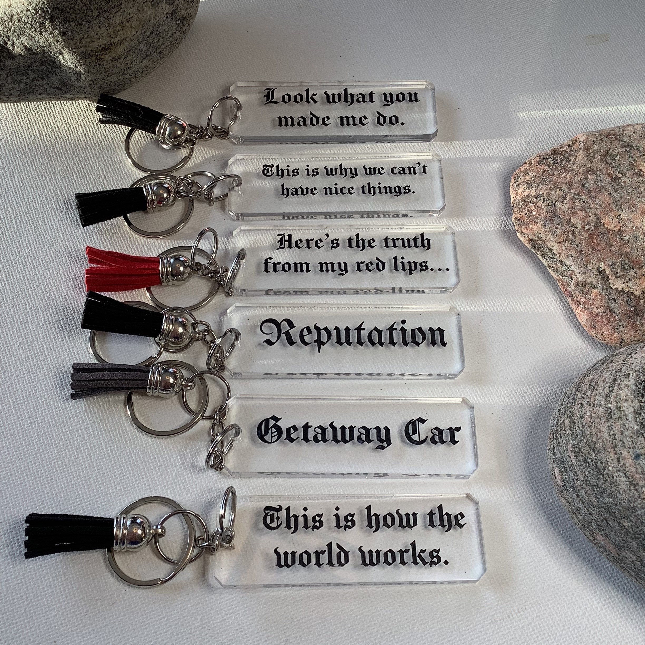 Taylor Swift Reputation Keychains, Taylors Version 