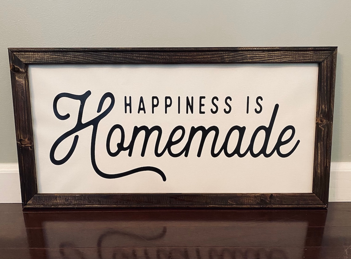 Happiness is Homemade Wall Decor Sign Etsy