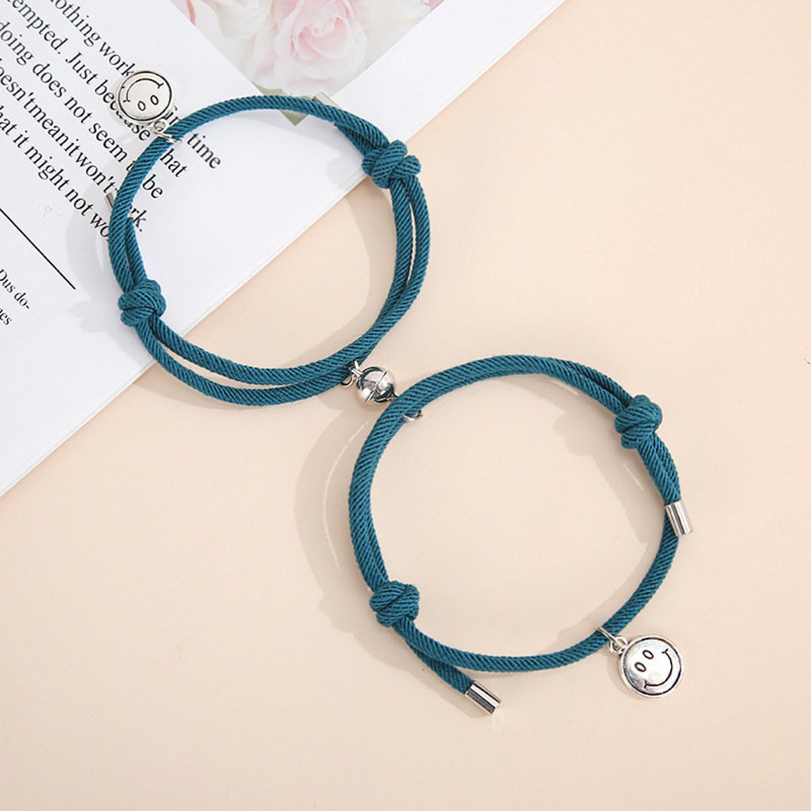 Set of 2 Couple Magnetic Bracelets-7 Colors | Etsy