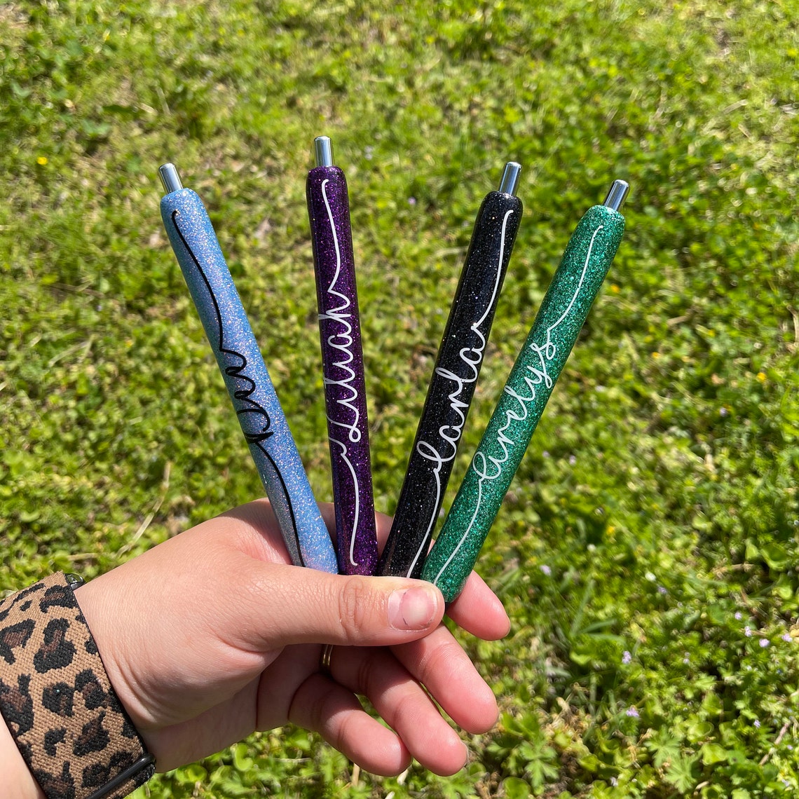 Custom Glitter Pens Glitter Pens Personalized Pens Etsy