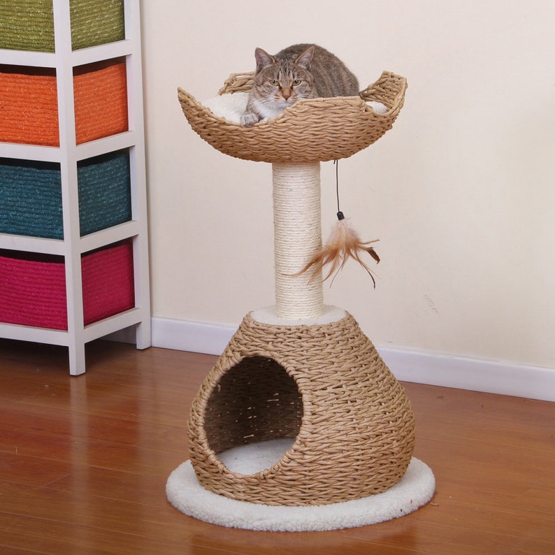 Petpals Walk Up 2 Level Cat Tree with Condo Perch Sisal Etsy