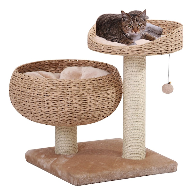 Petpals Cozy 2 level Cat Tree with Bed Perch Sisal Rope Etsy
