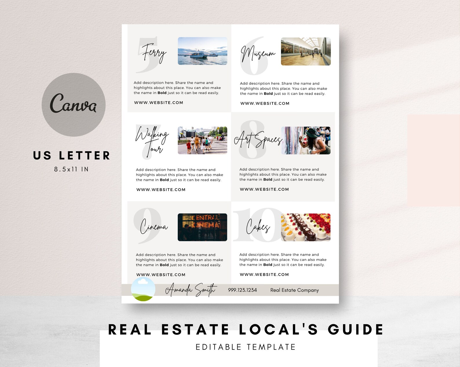 Real Estate Local Guide Template, Modern Realtor Template, City Guide ...