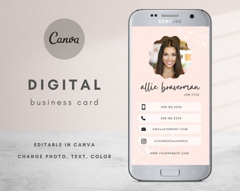 Plantilla de tarjeta de visita digital, tarjeta de visita minimalista, plantilla de tarjeta de visita creativa, tarjeta de visita única, tarjetas de visita ruborizadas