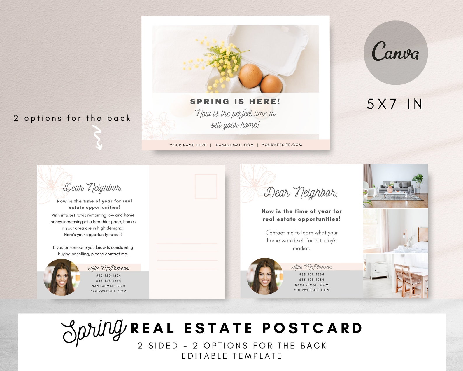 Real Estate Spring Postcards Realtor Postcard Real Estate Etsy