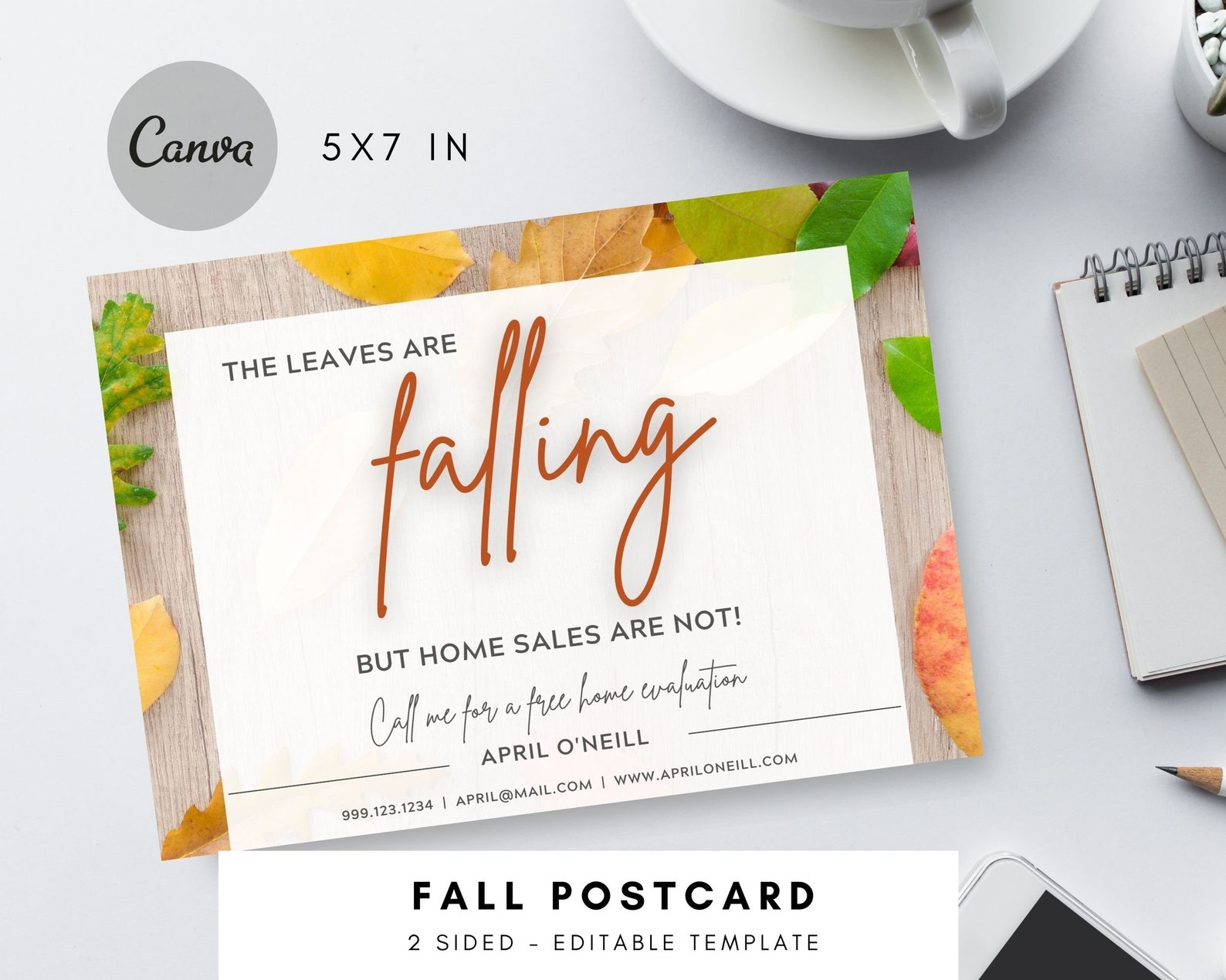 Real Estate Fall Postcard Realtor Fall Postcard Realtor Fall Etsy
