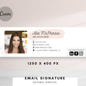 Email Signature, Gmail Email Signature, email signature template,  Real Estate Marketing, Canva TEmplate, Real Estate Canva Template
