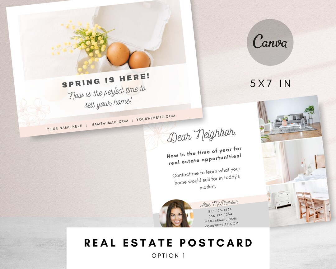 Real Estate Spring Postcards, Realtor Postcard, Real Estate Agent Intro ...