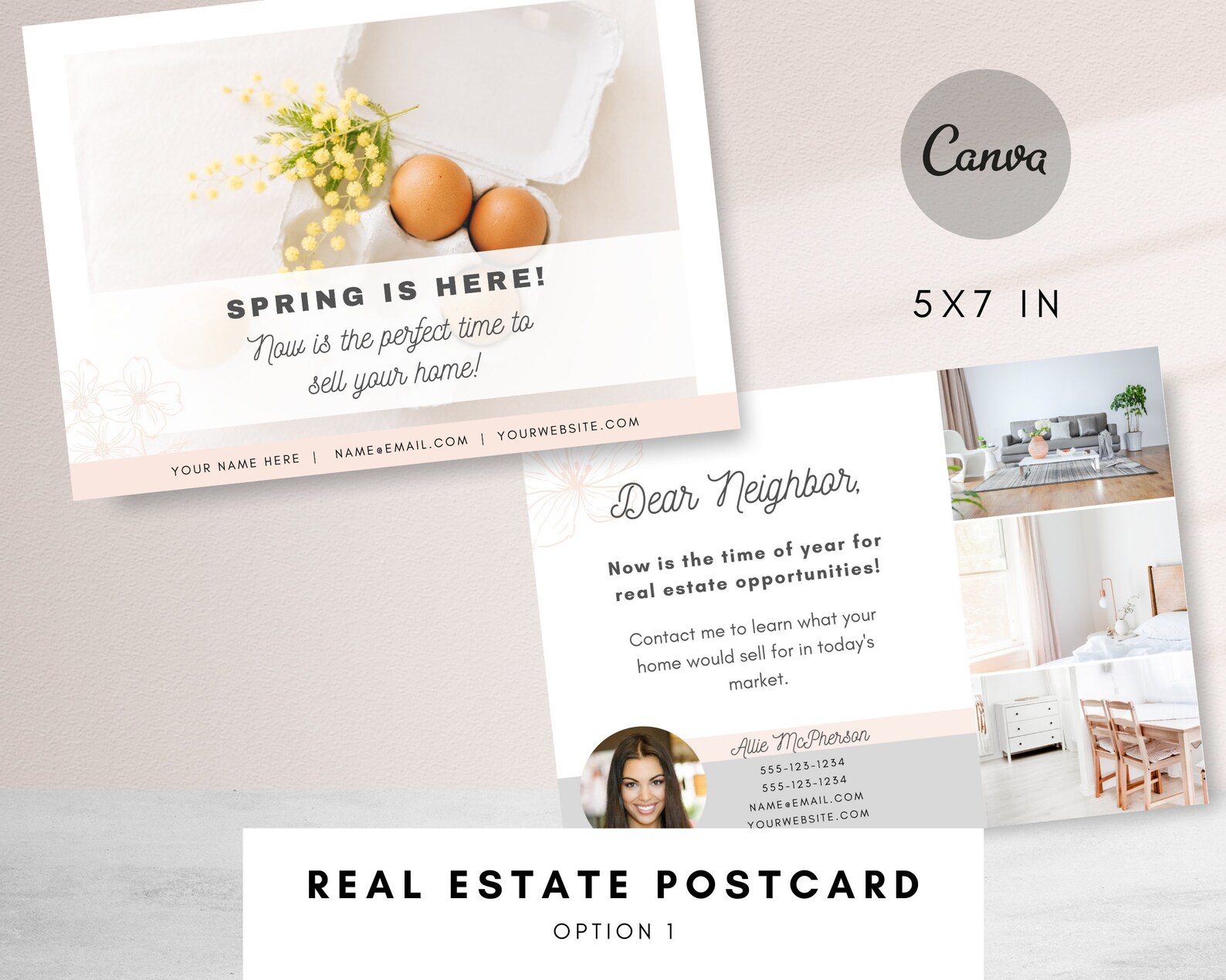Real Estate Spring Postcards Realtor Postcard Real Estate Etsy