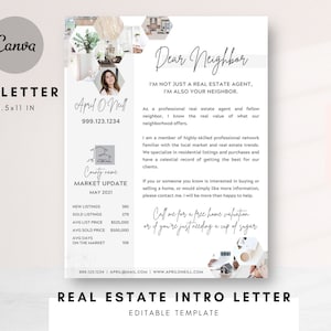 Real Estate Introduction Flyer, realtor intro, Real Estate Marketing Template, Real Estate Agent Intro Letter, Dear Neighbor Realtor