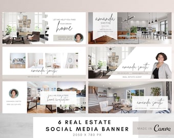 Real Estate Facebook Cover Template, Social Media Banner Template, Real Estate Social Media, Real Estate Template, Realtor Social Media