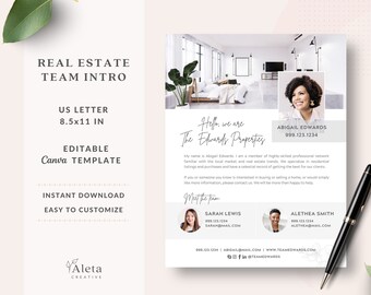 Realtor Introduction, Real Estate Team Intro Flyer, Real Estate Agent Letter, Real Estate Marketing Template,, Dear Neighbor Flyer, Canva