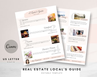 Lokaler Führer Vorlage, Makler, Rosa Makler Vorlage, Stadtführer Vorlage, Makler Community Newsletter, Immobilien Marketing